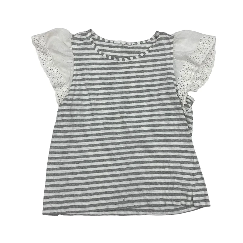 Grey & White Top Short Sleeve Jane And Delancey, Size L