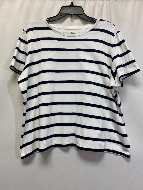 Navy Top Short Sleeve Kim Rogers, Size Petite   Xl