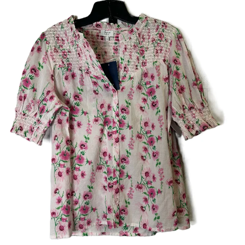 Pink Top Short Sleeve By Crown And Ivy, Size: L