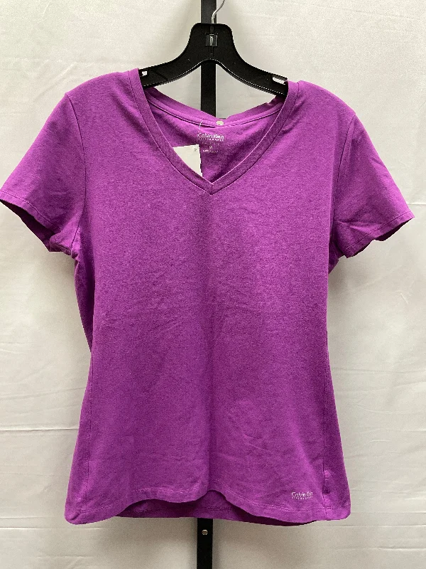 Purple Top Short Sleeve Basic Calvin Klein Performance, Size M