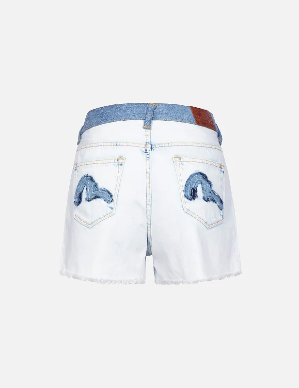 Seagull Appliqué Pocket Fashion fit Denim Shorts