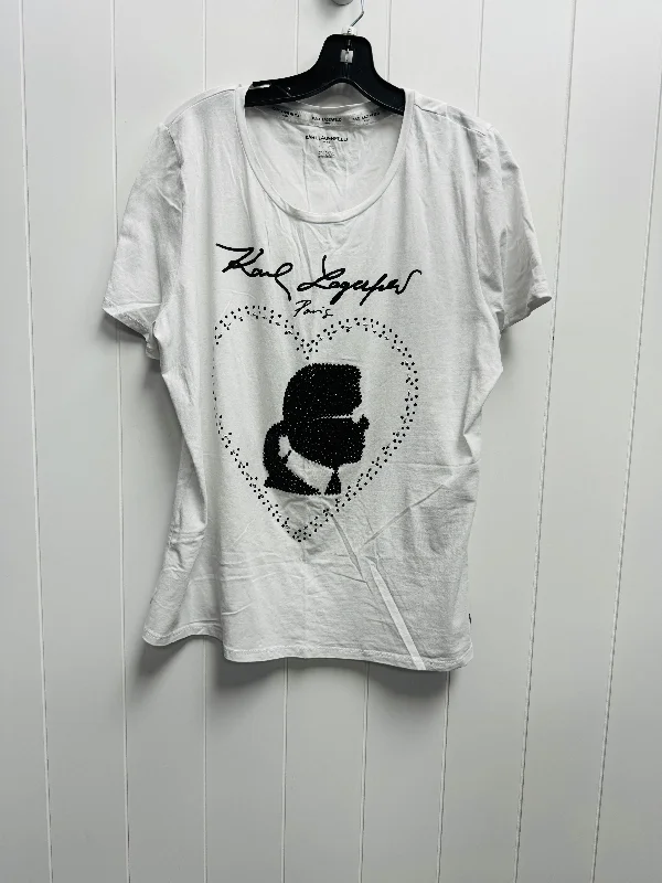 White Top Short Sleeve Karl Lagerfeld, Size XL